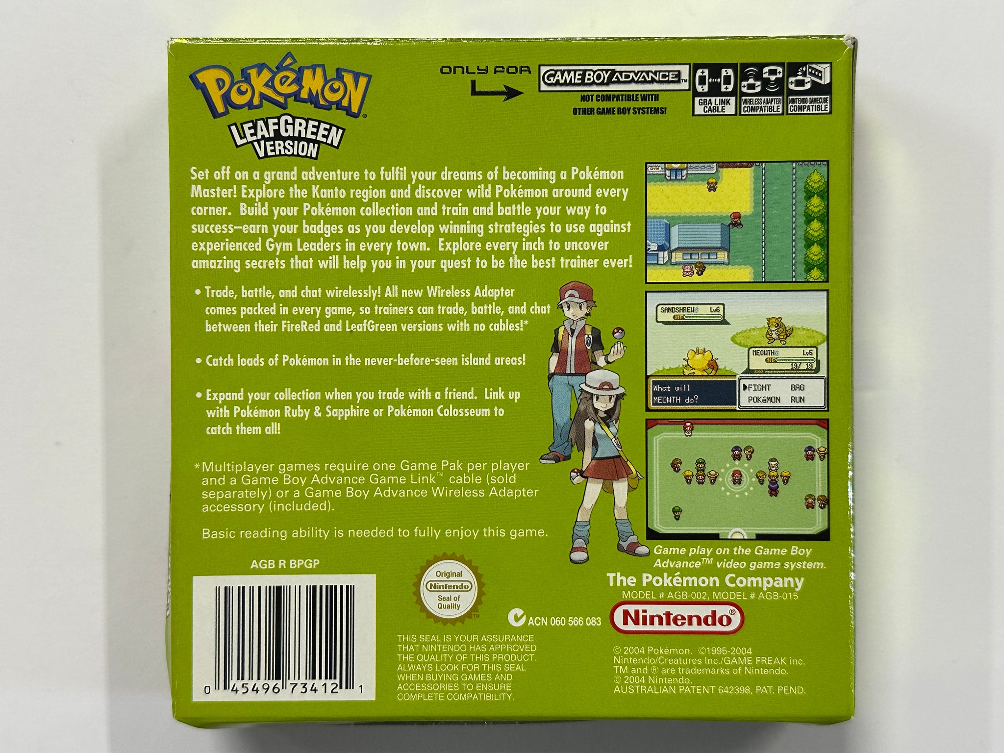 Pokemon Leaf Green Complete In Box