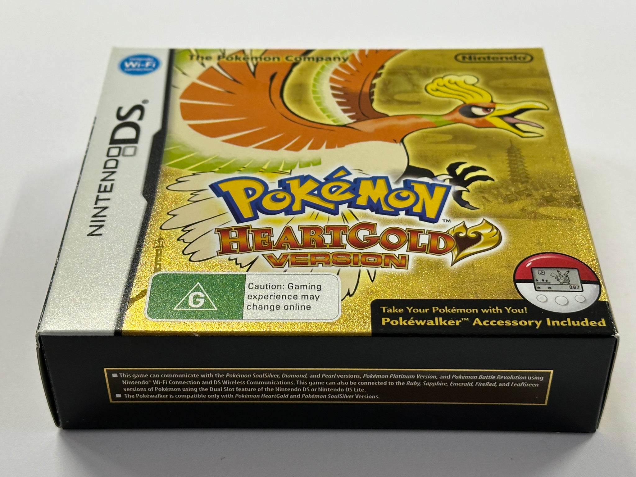 Pokemon Heart Gold Complete In Original Case with Outer Box and Poke Walker