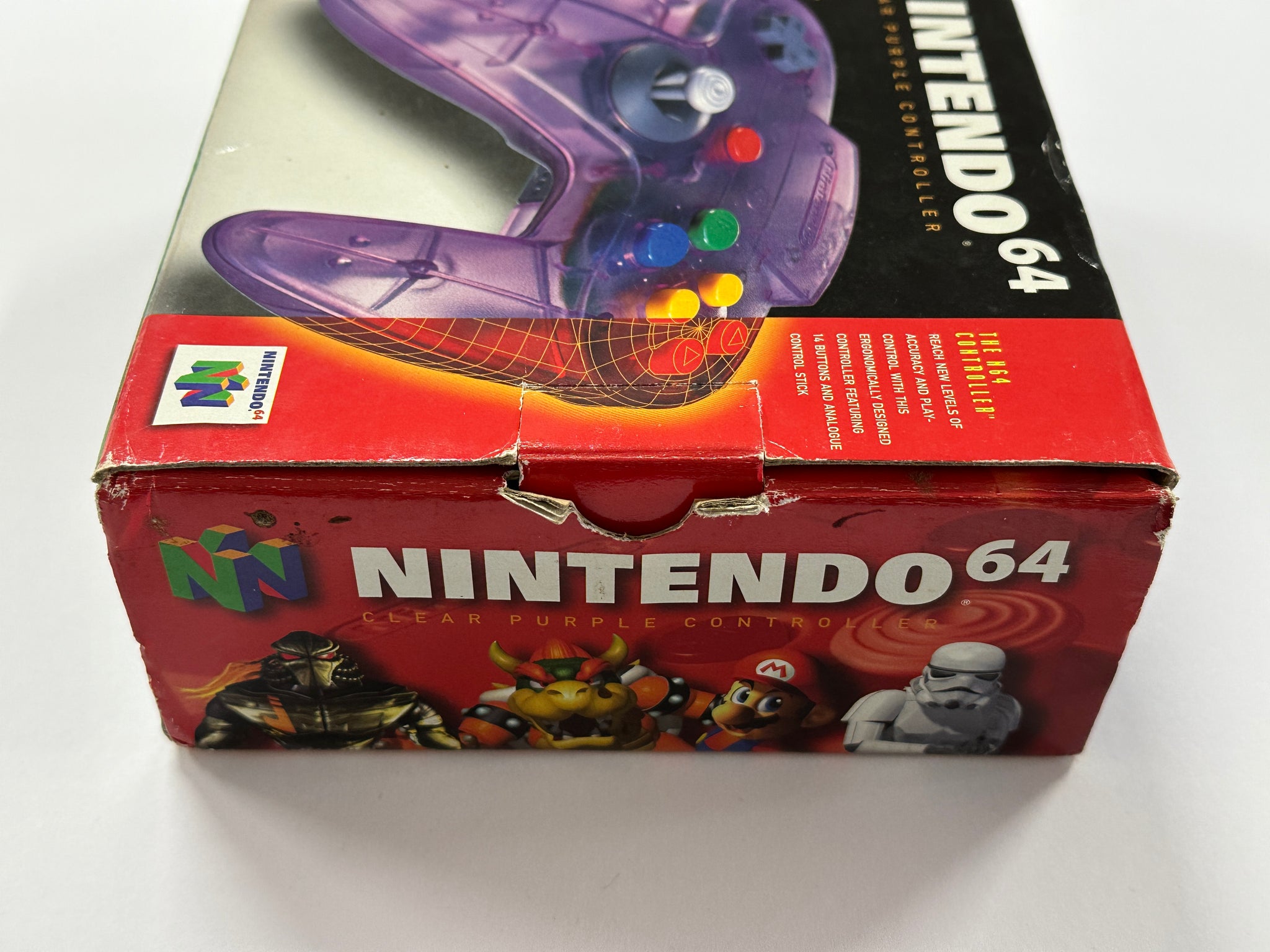 Genuine Atomic Clear Purple Nintendo 64 Controller Complete In Box