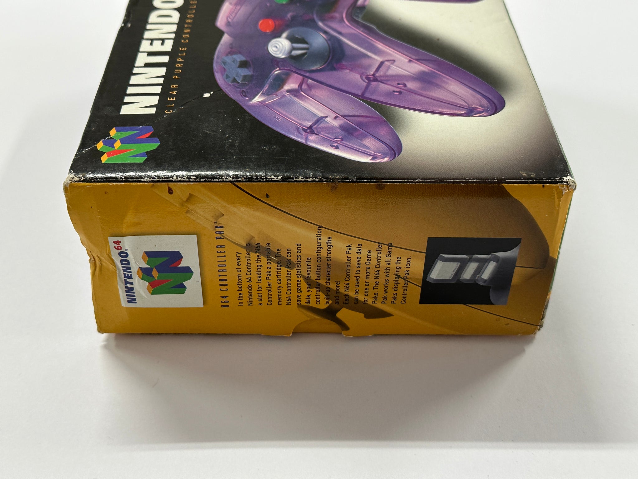 Genuine Atomic Clear Purple Nintendo 64 Controller Complete In Box