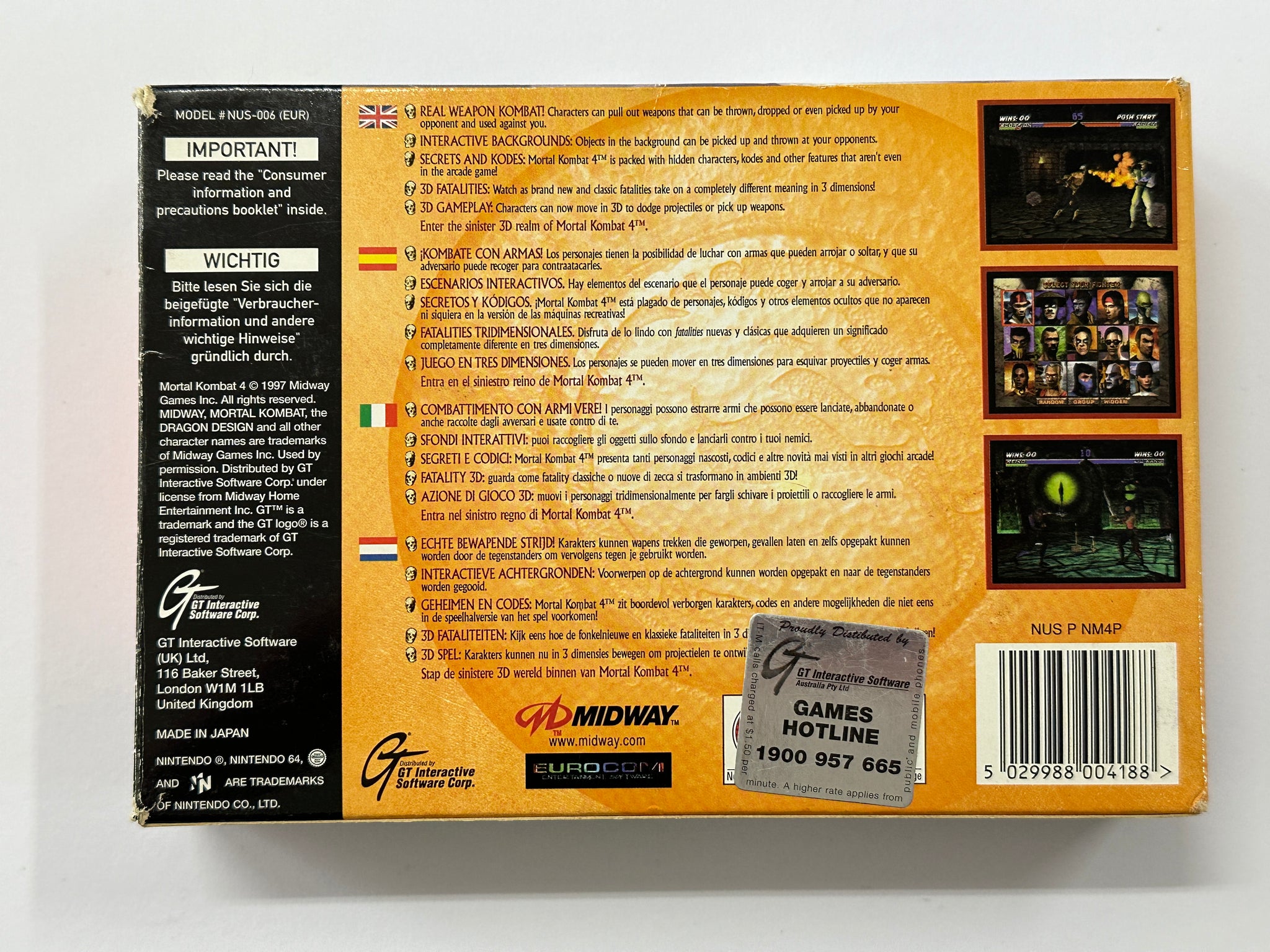 Mortal Kombat 4 Complete In Box