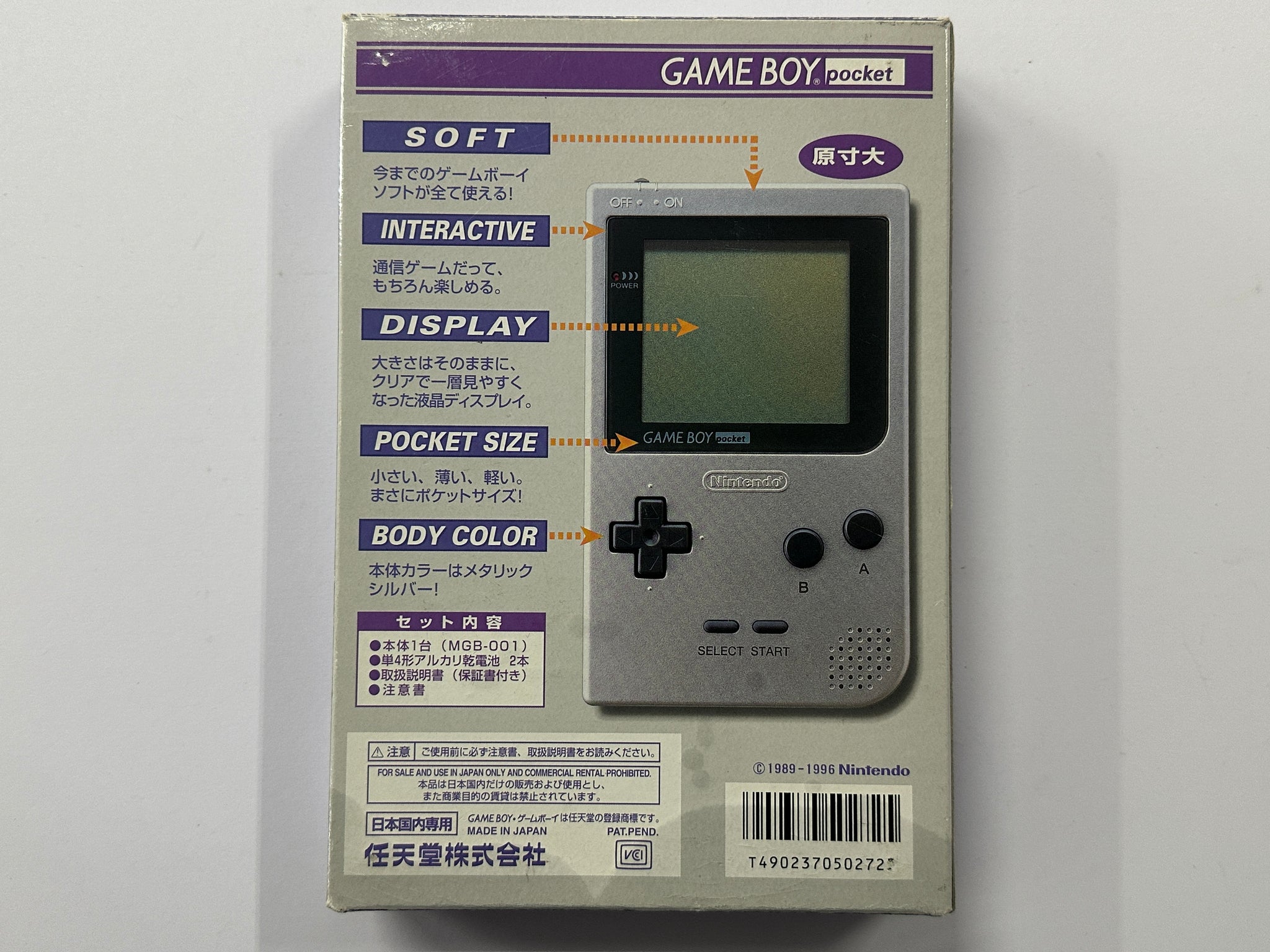 Silver Gameboy Pocket Console Complete In Box