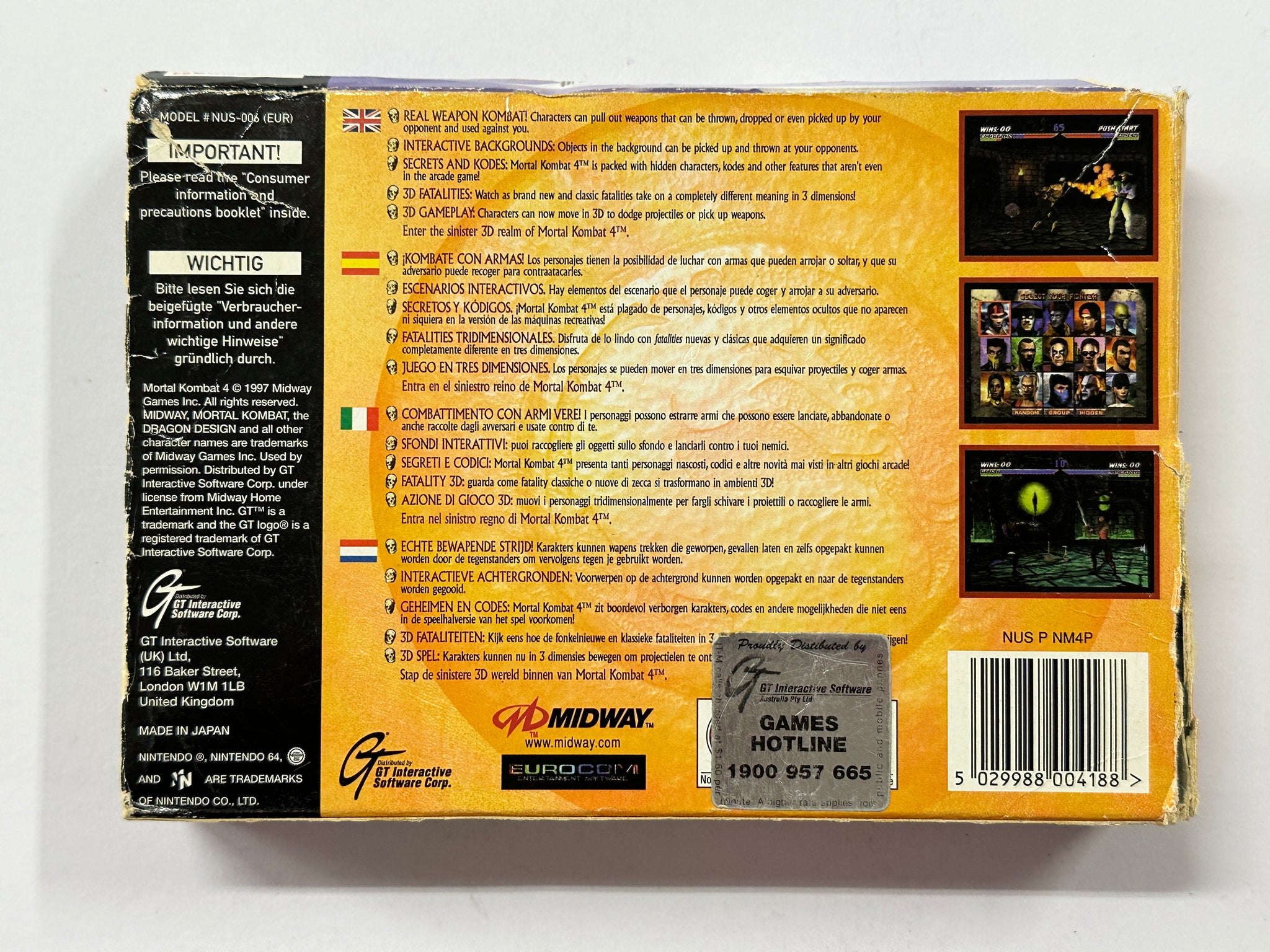 Mortal Kombat 4 Complete In Box