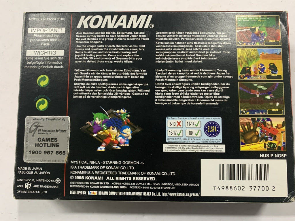 Mystical Ninja Starring Goemon Complete In Box