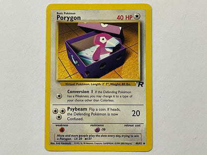 Porygon 48/82 Team Rocket Set Pokemon TCG Card In Protective Penny Sleeve