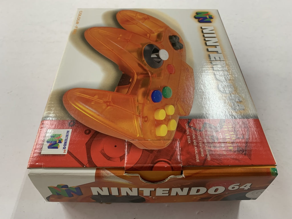 Genuine Limited Edition Fire Orange Funtastic Nintendo 64 N64 Controller Complete In Box