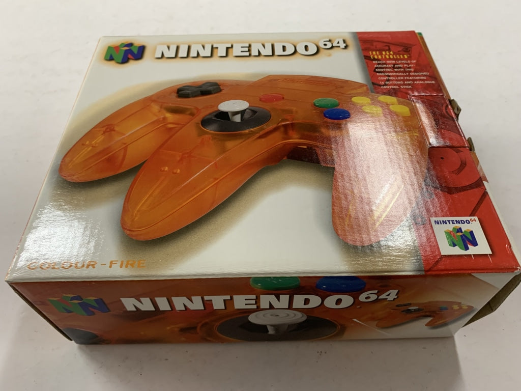 Genuine Limited Edition Fire Orange Funtastic Nintendo 64 N64 Controller Complete In Box