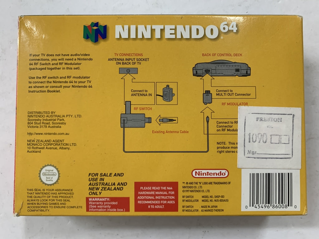 Genuine Nintendo 64 N64 RF Modulator Adapter Complete In Box