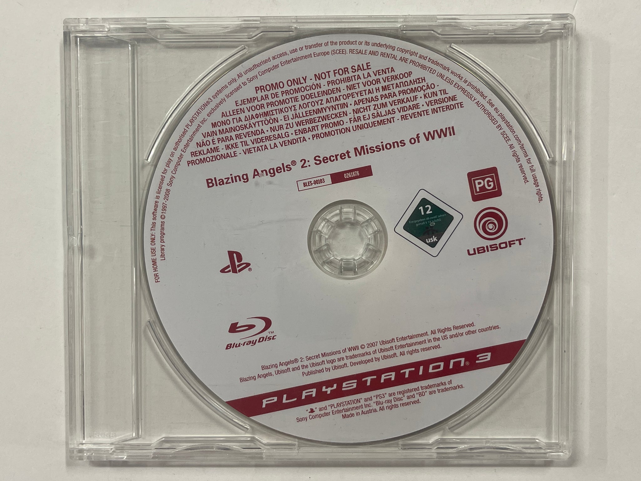 Blazing Angels 2 Secret Missions Of WW2 Not For Resale NFR Press Release Promo Disc