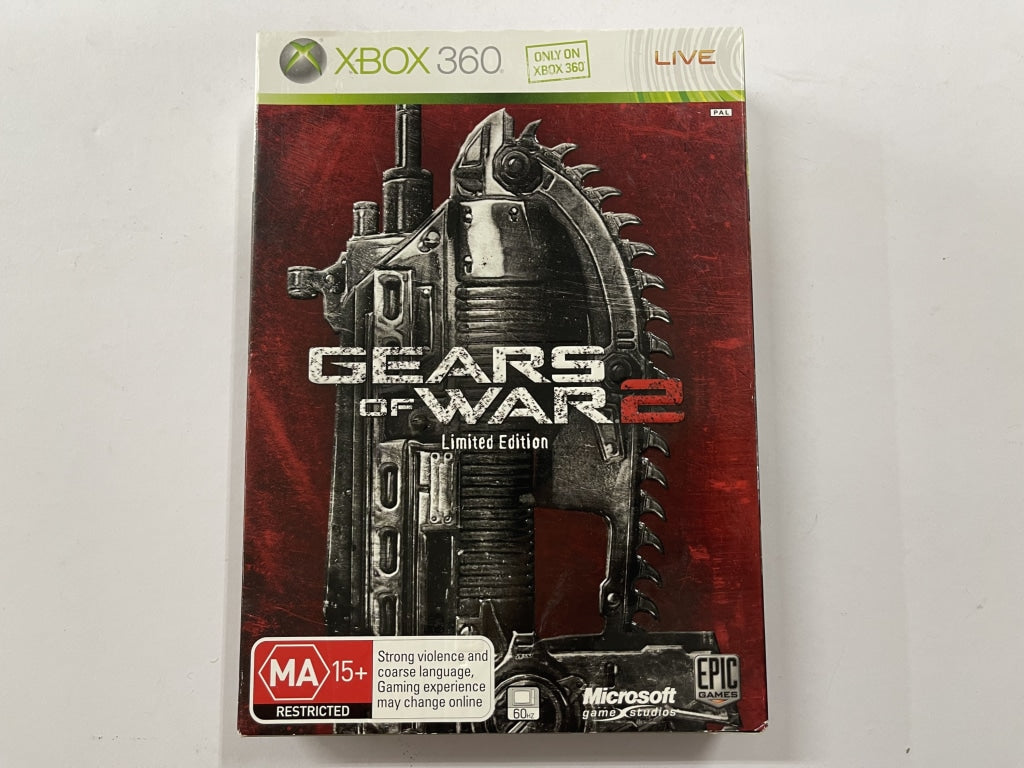 gears of war 2 limited edition Gears Of War 2 Limited Edition Complete In Box with Outer Sleeve – The Game  Experts
