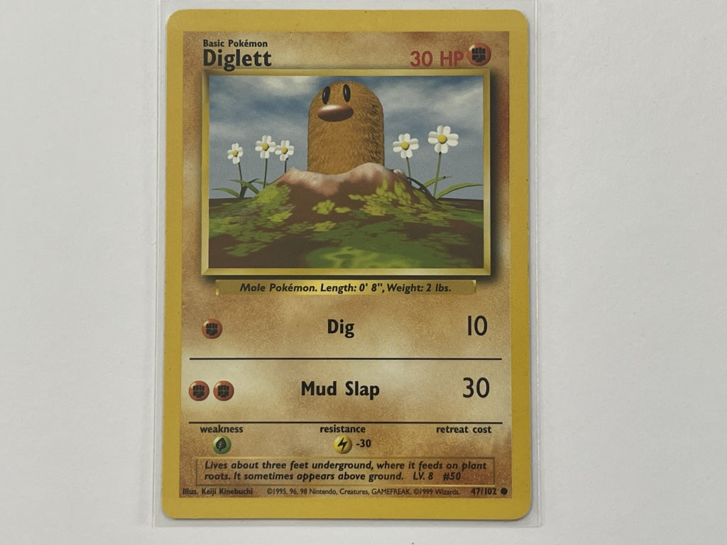 Diglett 47/102 Base Set Pokemon TCG Card In Protective Penny Sleeve The Game Experts Diglett 47/102 Base Set Pokemon TCG Card In Protective Penny Sleeve The Game Experts