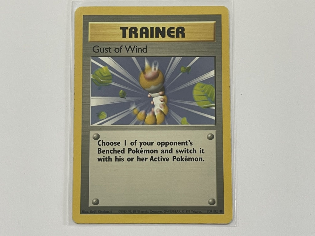 Trainer Gust Of Wind 93/102 Base Set Pokemon TCG Card In Protective Pe – The Game Experts