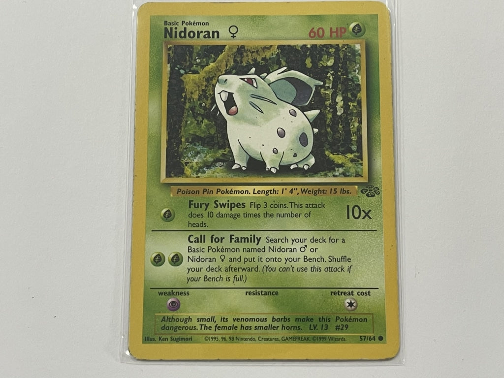 Nidoran 57/64 Jungle Set Pokemon TCG Card In Protective Penny Sleeve  The  Game Experts