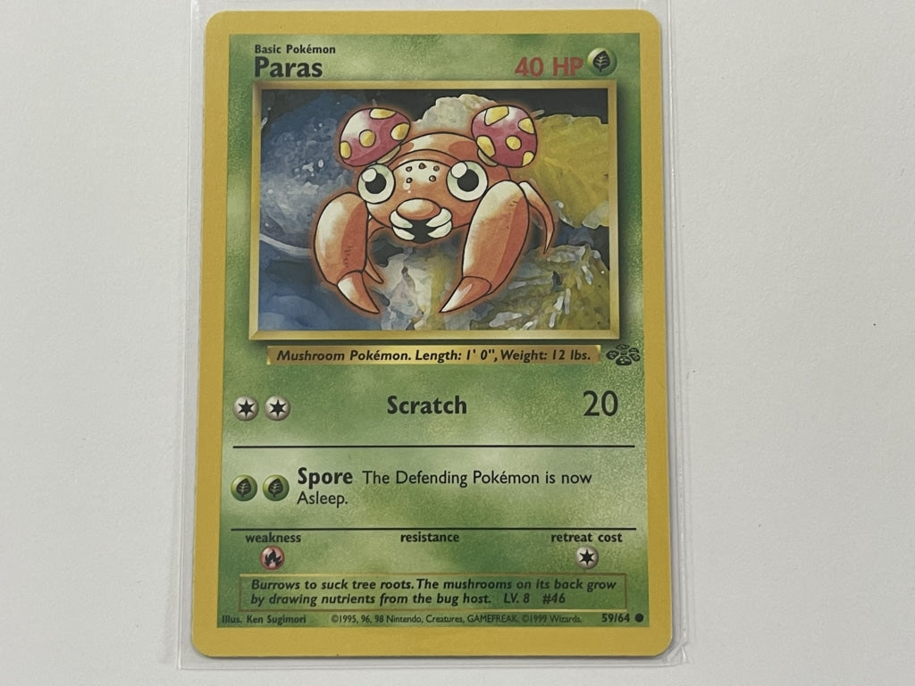 original zapdos pokemon card Paras 59/64 Jungle Set Pokemon TCG Card In Protective Penny Sleeve – The  Game Experts
