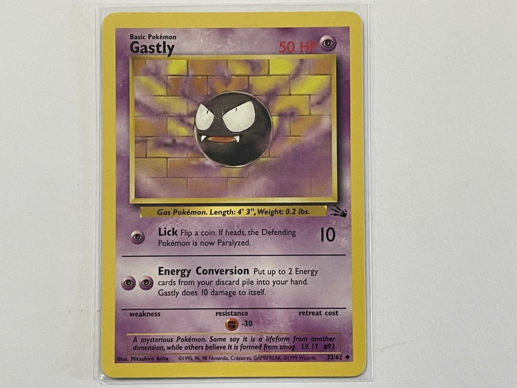 Gastly 33/62 Fossil Set Pokemon TCG Card In Protective Penny Sleeve – The  Game Experts