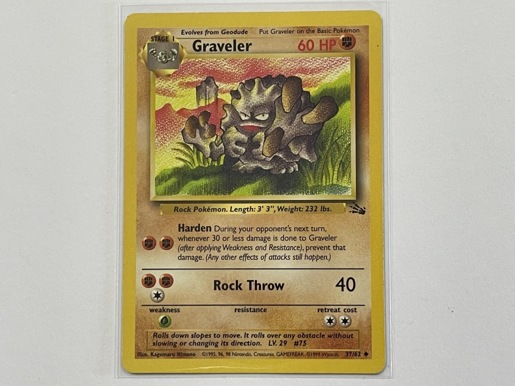 Graveler 37/62 Fossil Set Pokemon TCG Card In Protective Penny Sleeve The Game Experts Graveler 37/62 Fossil Set Pokemon TCG Card In Protective Penny Sleeve The Game Experts