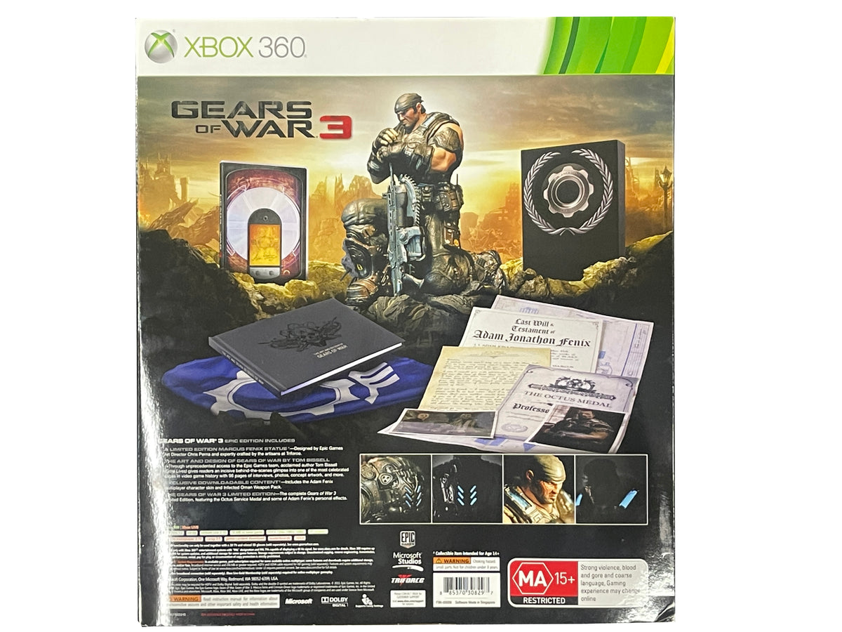 Gears Of War 3 Limited Collector's Epic Edition missing Game – The