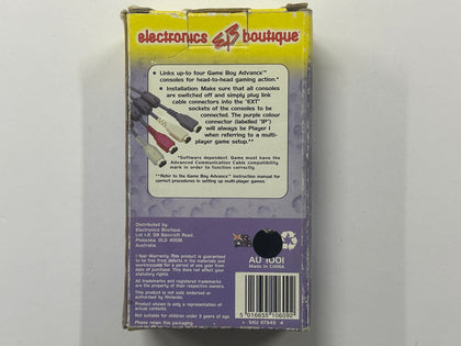 Genuine Electronic Boutique (EB Games) Gameboy Advance Link Cable Complete In Box