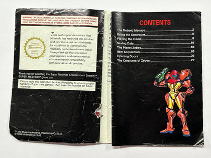 Super Metroid Game Manual