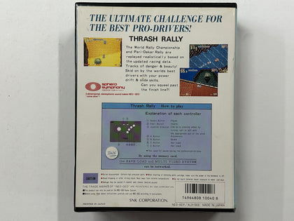 Thrash Rally Neo Geo AES Complete In Original Case