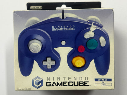 Genuine Nintendo Official Two Tone Indigo & Clear Gamecube Controller Complete In Box