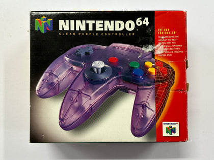 Genuine Atomic Clear Purple Nintendo 64 Controller Complete In Box