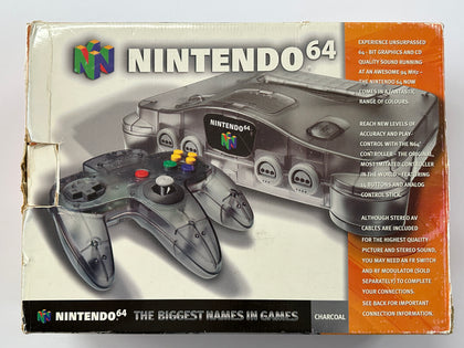 Nintendo 64 N64 Charcoal Clear Black Funtastic Console Complete In Box