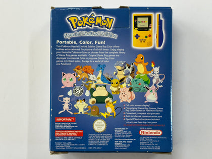 Limited Special Edition Pokemon Pikachu Nintendo Gameboy Color Console Complete In Box