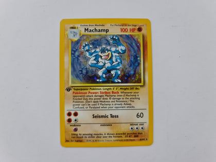 Machamp 8/102 1st Edition Holo Foil Pokemon TCG Card In Protective Penny Sleeve