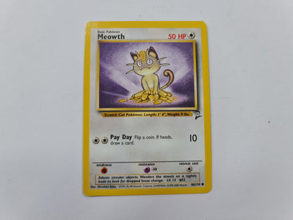 Meowth 80/130 Base Set 2 Pokemon TCG Card In Protective Penny Sleeve