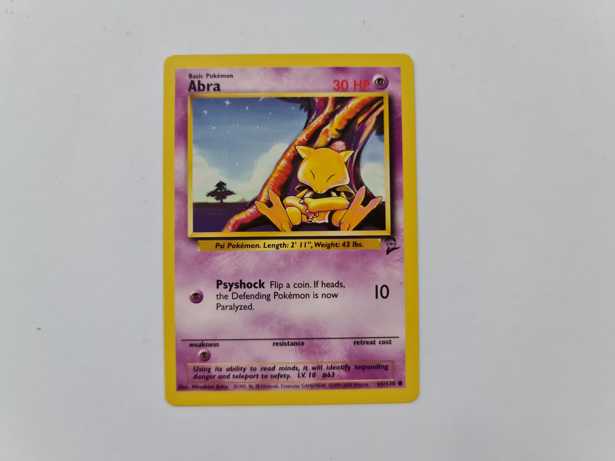 Abra 65/130 Base Set 2 Pokemon TCG Card In Protective Penny Sleeve The Game Experts Abra 65/130 Base Set 2 Pokemon TCG Card In Protective Penny Sleeve The Game Experts