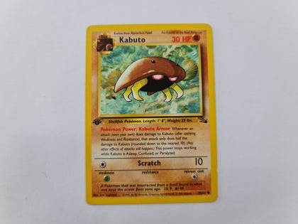 Kabuto 50/62 1st Edition Fossil Set Pokemon TCG Card In Protective Penny Sleeve