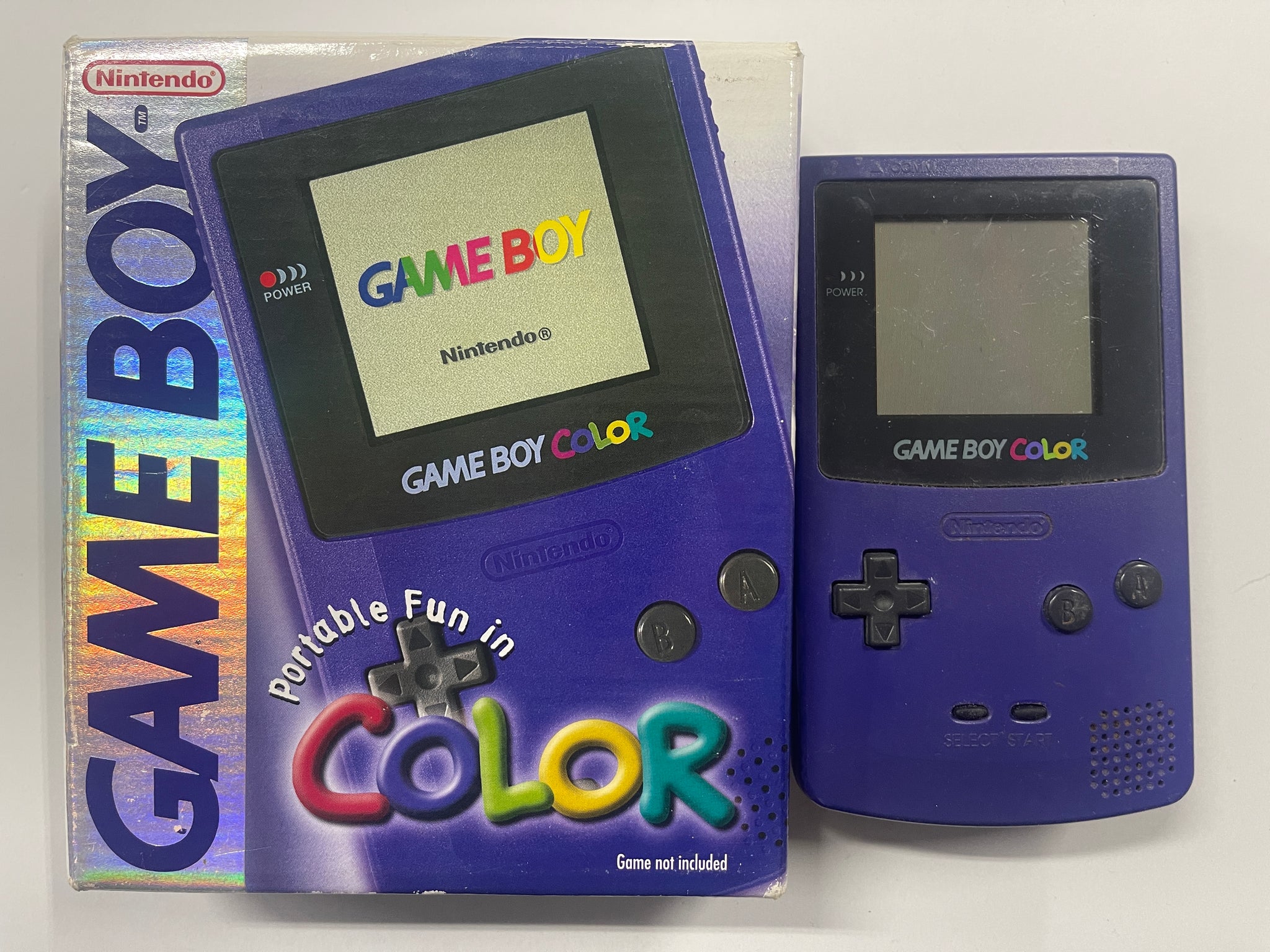 Indigo Purple Nintendo Gameboy Color Console Complete In Box
