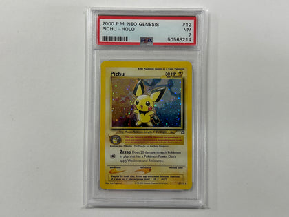Pichu 12/111 Neo Genesis Set Pokemon TCG Card Holo Foil Card PSA7 PSA Graded