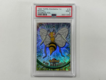 Beedrill 15/76 Topps Series 1 Pokemon Rainbow Foil Card PSA9 PSA Graded