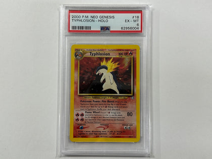 Typhlosion 18/111 Neo Genesis Set Pokemon TCG Card Holo Foil Card PSA6 PSA Graded