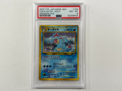 Feraligatr No. 160 Neo Genesis Premium File Promo Pokemon TCG Holo Foil Card PSA8 PSA Graded