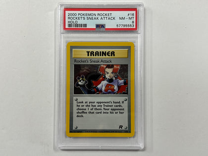 Rocket's Sneak Attack 16/82 Team Rocket Set Pokemon TCG Holo Foil Card PSA8 PSA Graded