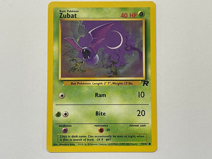 Zubat 70/82 Team Rocket Set Pokemon TCG Card In Protective Penny Sleeve
