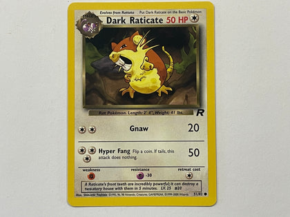 Dark Raticate 51/82 Team Rocket Set Pokemon TCG Card In Protective Penny Sleeve