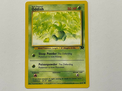 Oddish 63/82 Team Rocket Set Pokemon TCG Card In Protective Penny Sleeve