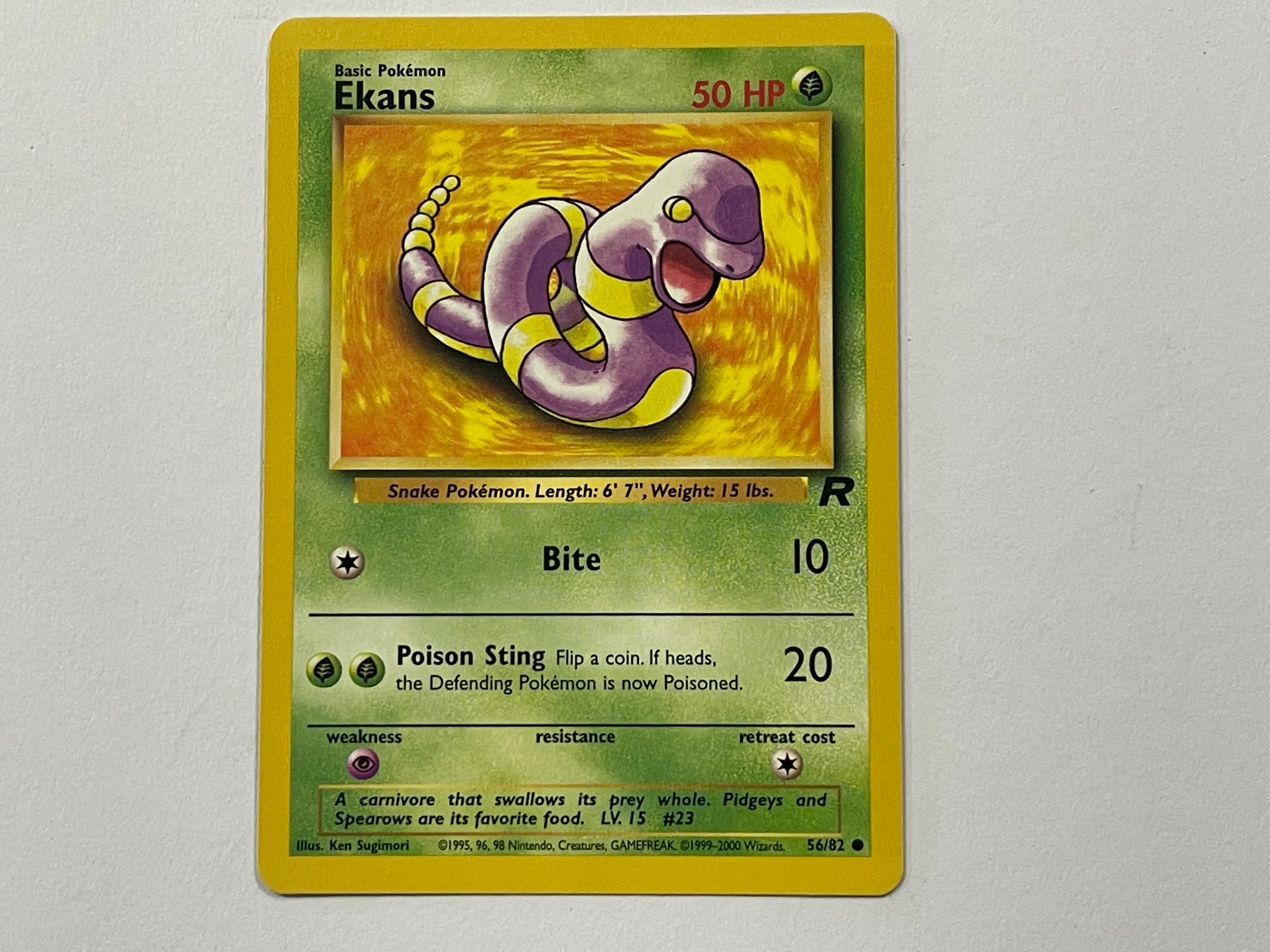 Ekans 56/82 Team Rocket Set Pokemon TCG Card In Protective Penny Sleev The Game Experts Ekans 56/82 Team Rocket Set Pokemon TCG Card In Protective Penny Sleev The Game Experts