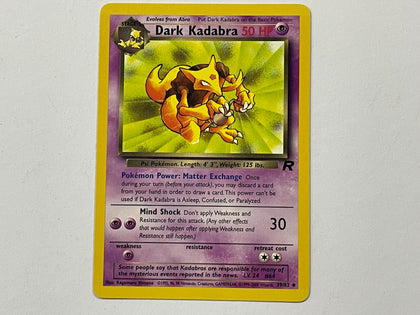 Dark Kadabra 39/82 Team Rocket Set Pokemon TCG Card In Protective Penny Sleeve
