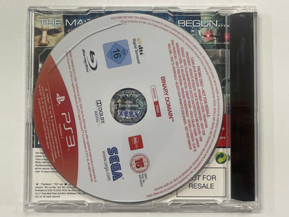 Binary Domain Not For Resale NFR Press Release Promo Disc In Original Case