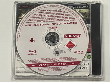 Metal Gear Solid 4 Guns Of The Patriots Not For Resale NFR Press Release Promo Disc In Original Case