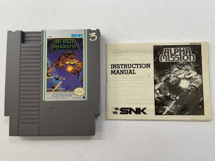 Alpha Mission Cartridge with Game Manual
