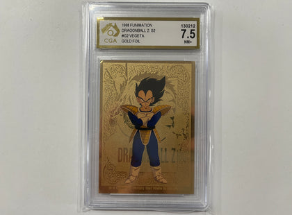 1998 Funimation Vegeta Dragon Ball Z: S2 #2 Gold Foil Card CGA7.5 CGA Graded