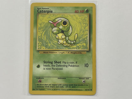 Caterpie 45/102 Base Set Pokemon TCG Card In Protective Penny Sleeve