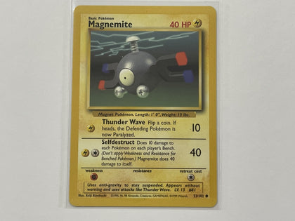 Magnemite 53/102 Base Set Pokemon TCG Card In Protective Penny Sleeve