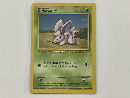 Nidoran 55/102 Base Set Pokemon TCG Card In Protective Penny Sleeve